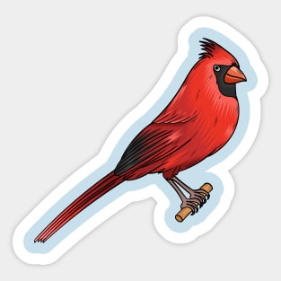 Northern cardinal bird cartoon illustration Sticker